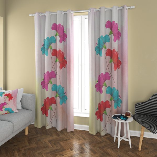 پرده چاپی طرح گل DH07