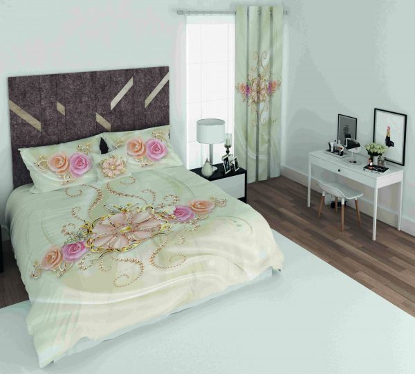 ست پرده و روتختی طرح گل Flower 3