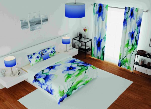 ست پرده و روتختی طرح گل Flower 4