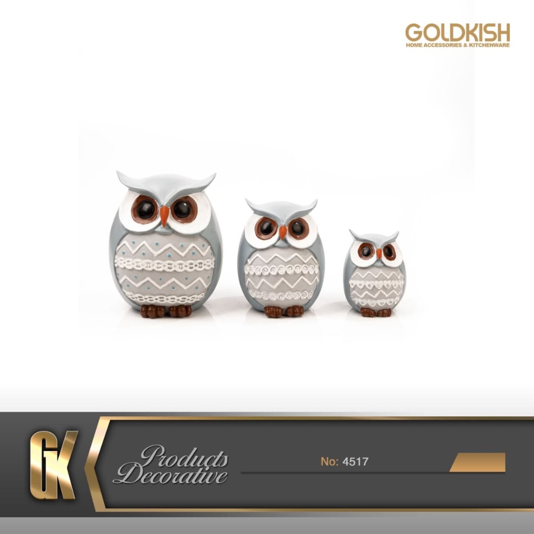 مجسمه جغد ۳ عددی آبی مدل ۴۵۱۷