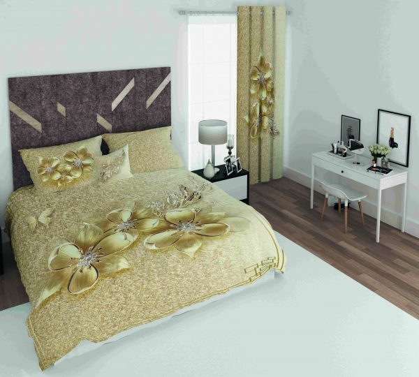 ست پرده و روتختی طرح گل Flower 14