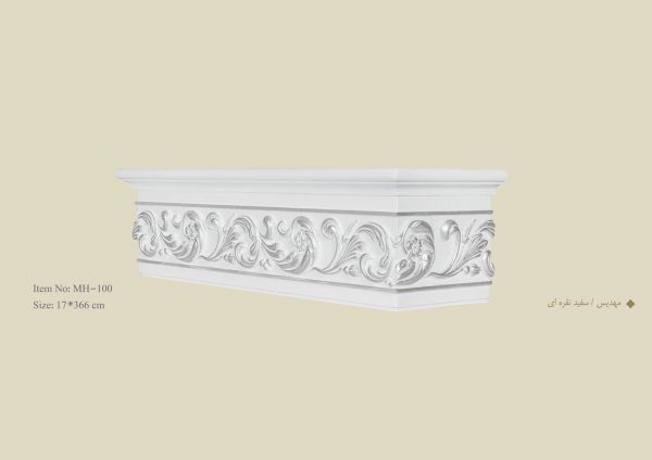 قاب چوبی پرده مهدیس / سفید نقره ای