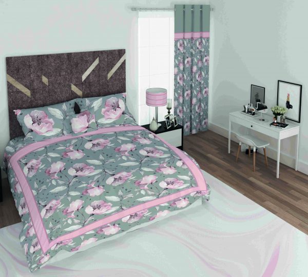 ست پرده و روتختی طرح گل Flower 6