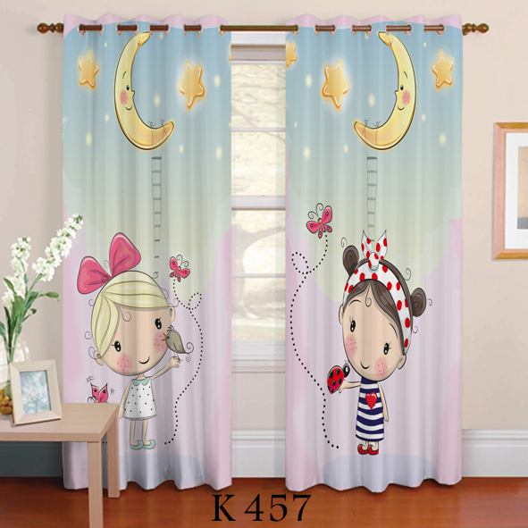 پرده چاپی طرح دختر k 457