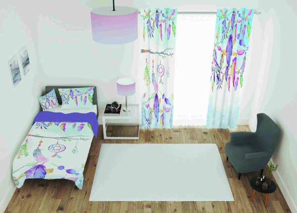 ست پرده و روتختی طرح گل Flower 9