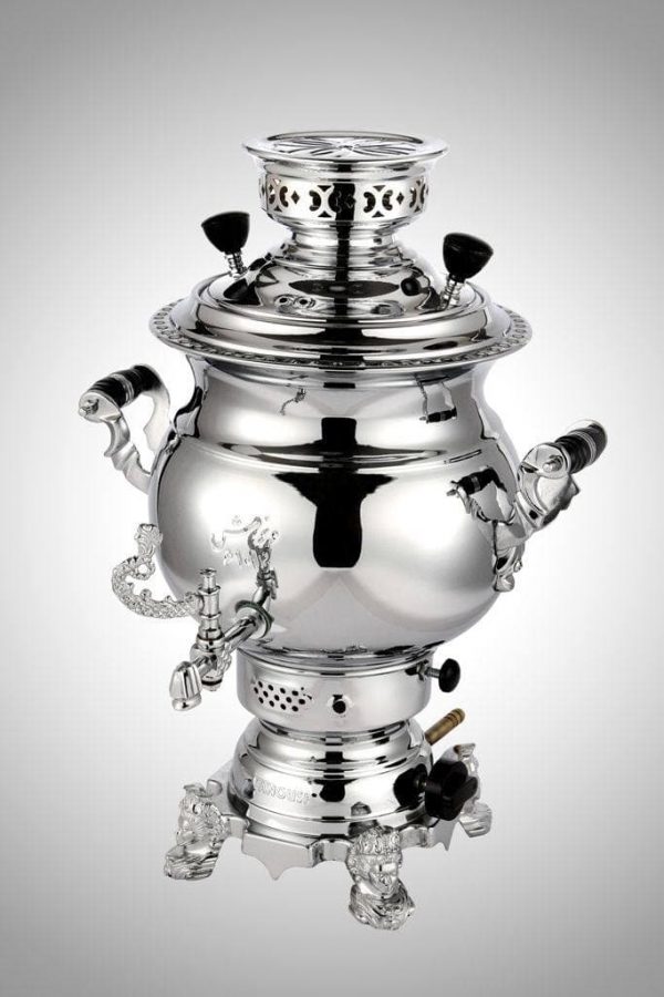 سماور ونوش ۶ لیتری روسی ساده لبه ورق A10