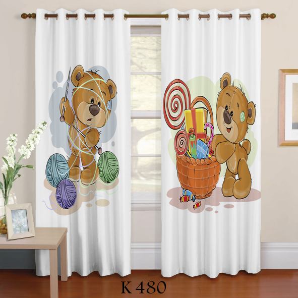 پرده چاپی طرح خرس k 480