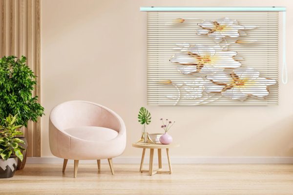 پرده زبرا 3 بعدی طرح گل کد ZB100