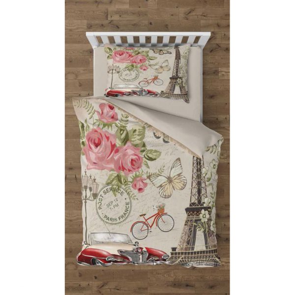 روتختی و ملحفه (تک نفره) طرح پاریس کد 1002