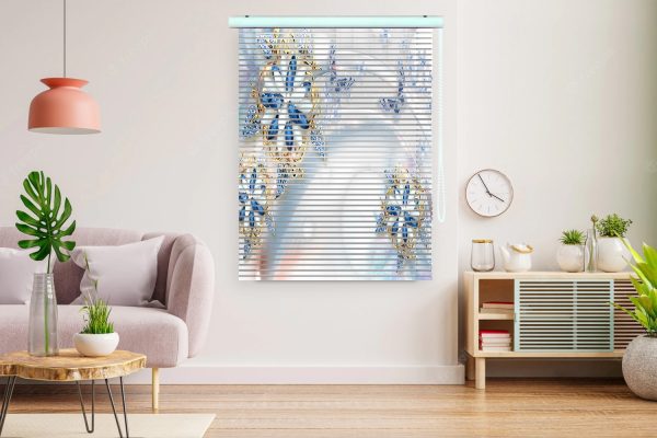 پرده زبرا 3 بعدی طرح جواهر و گل کد ZB1003