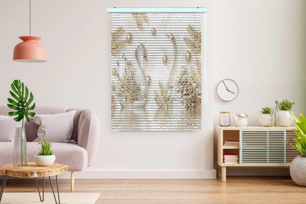 پرده زبرا 3 بعدی طرح جواهر و قو کد ZB1004