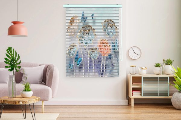 پرده زبرا 3 بعدی طرح جواهر و گل کد ZB1005