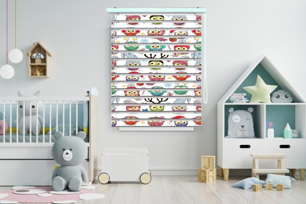 پرده زبرا طرح جغد کد Z1007