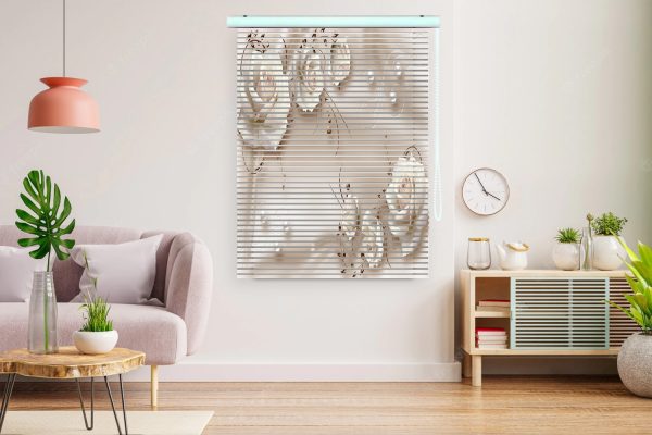 پرده زبرا 3 بعدی طرح جواهر و گل کد ZB1009