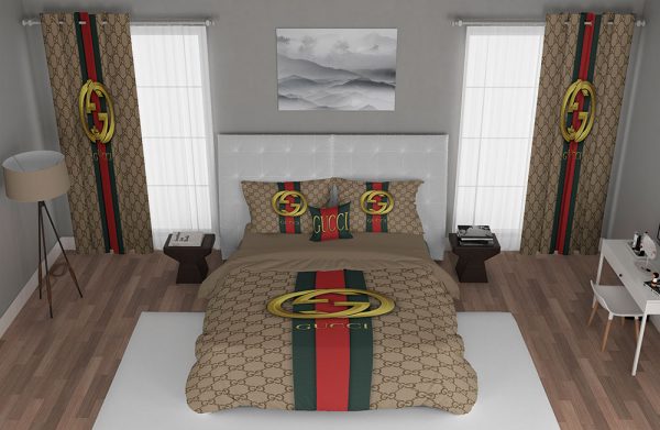 ست پرده و روتختی طرح گوچی Gucci 1
