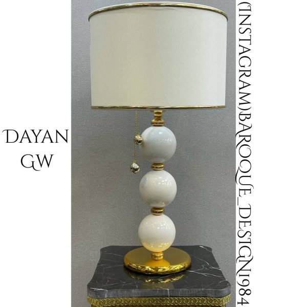 آباژور دایان سفید طلایی کد AB1012