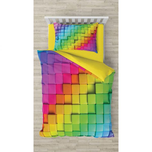 روتختی و ملحفه (تک نفره) طرح رنگی کد 1012