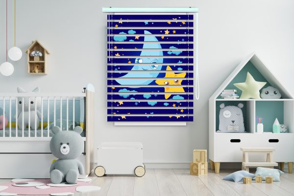 پرده زبرا طرح ستاره و ماه کد Z1013