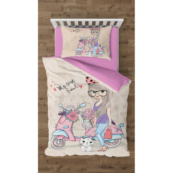 روتختی و ملحفه (تک نفره) طرح دختر کد 1014