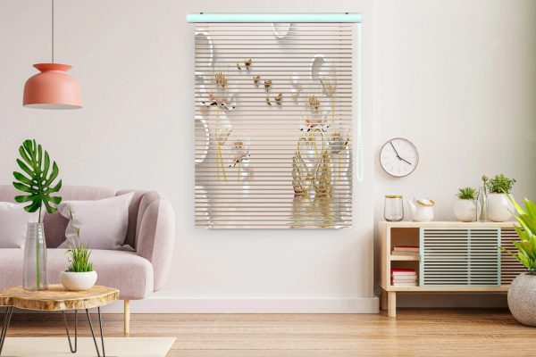 پرده زبرا 3 بعدی طرح قو و گل کد ZB1014