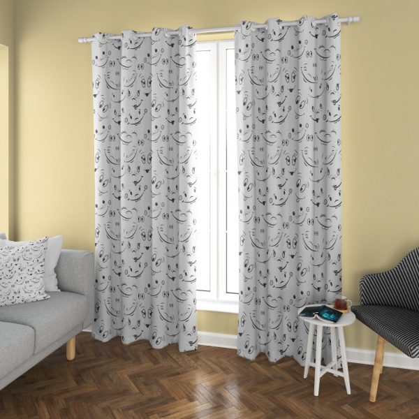 پرده چاپی طرح صورتک DH1014