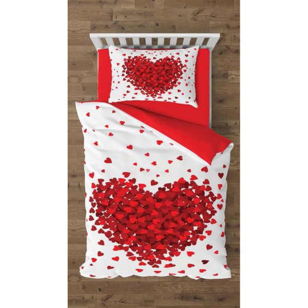 روتختی و ملحفه (تک نفره) طرح قلب کد 1015