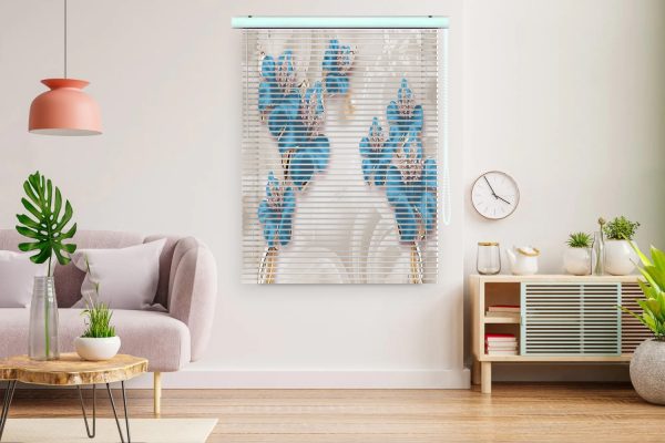 پرده زبرا 3 بعدی طرح جواهر و گل کد ZB1017