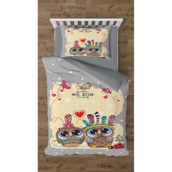 روتختی و ملحفه (تک نفره) طرح جغد کد 1019