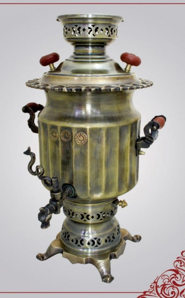 سماور ونوش 6 لیتری ارکیده لبه ریختگی ساده زغالی ( آنتیک ) A102