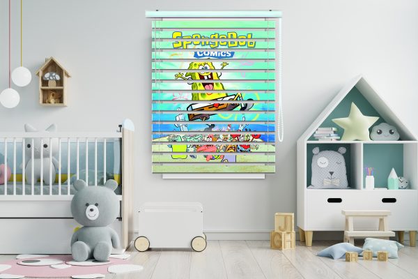 پرده زبرا طرح باب اسفنجی کد Z1031