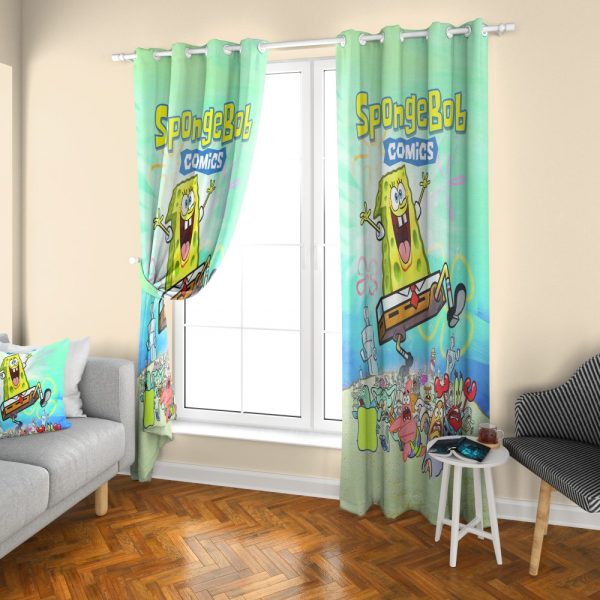 پرده چاپی طرح باب‌‌اسفنجی DH1031