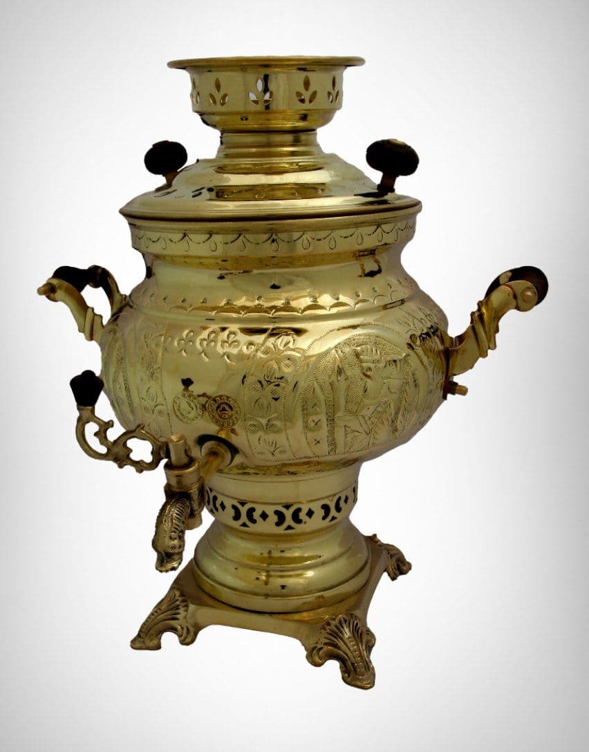 سماور ونوش ۵ لیتری عدسی قلم سنتی زغالی A104