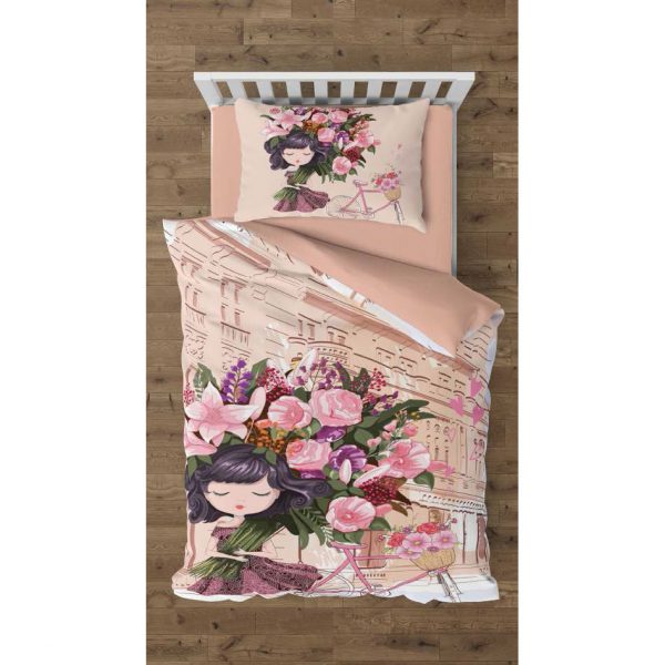 روتختی و ملحفه (تک نفره) طرح دختر کد 1040