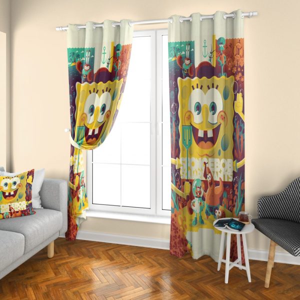 پرده چاپی طرح باب‌اسفنجی DH1045