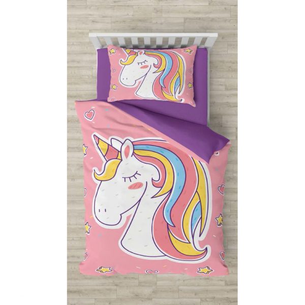 روتختی و ملحفه (یک نفره) طرح اسب تک شاخ کد 1054