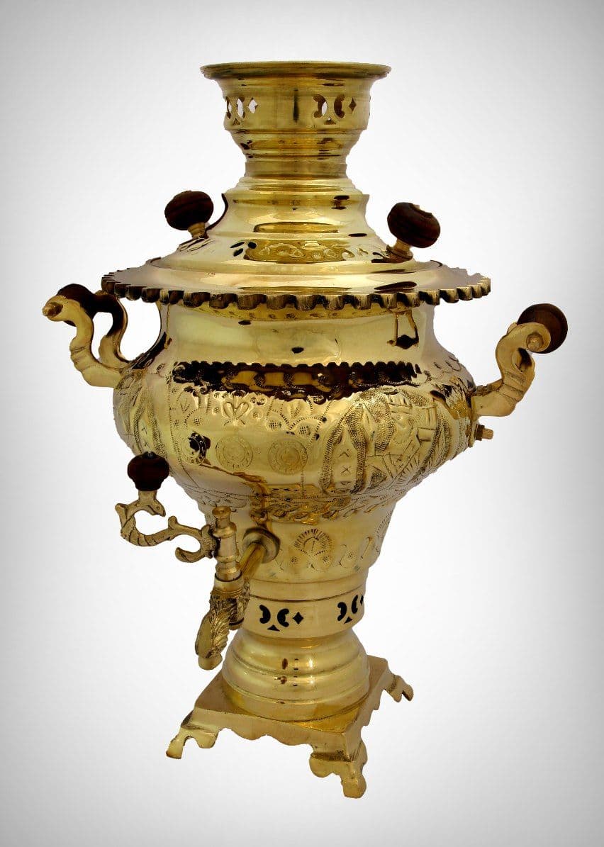 سماور ونوش ۴ لیتری ویکتوریا لبه ریختگی قلم سنتی زغالی A106