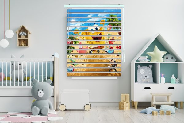 پرده زبرا طرح باب اسفنجی کد Z1060