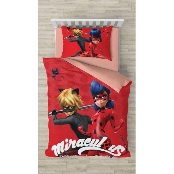 روتختی و ملحفه (یک نفره) طرح دختر کفشدوزکی کد 1061