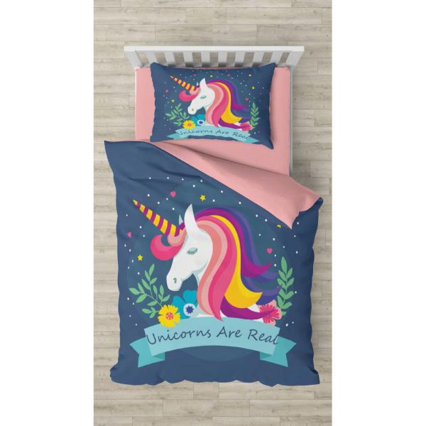 روتختی و ملحفه (یک نفره) طرح اسب تک شاخ کد 1064