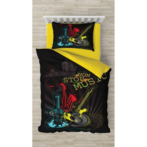 روتختی و ملحفه (یک نفره) طرح گیتار کد 1076