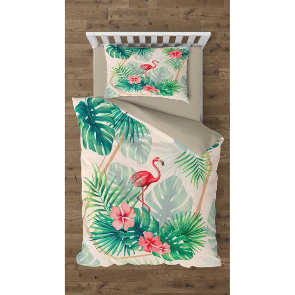 روتختی و ملحفه (یک نفره) طرح سبز کد 1085