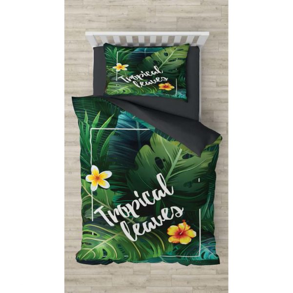 روتختی و ملحفه (یک نفره) طرح سبز کد 1086