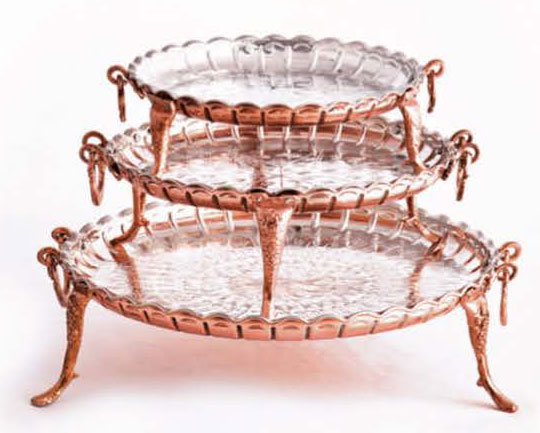 سینی سنتی یزدی دسته پایه دار وارمری مدل ۳۱۱۵