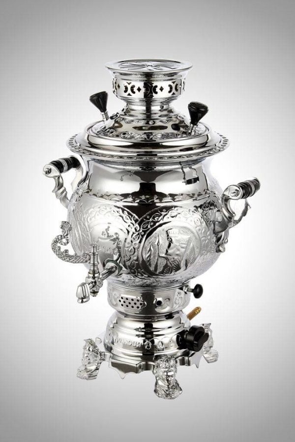 سماور ونوش ۶ لیتری روسی قلم سنتی لبه ورق A11