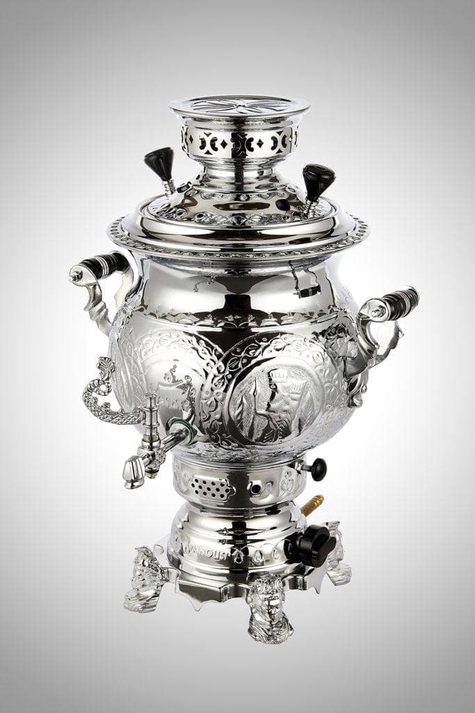 سماور ونوش ۶ لیتری روسی قلم سنتی لبه ورق A11