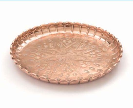 سینی سنتی یزدی بدون دسته پایه مسی مدل ۳۱۲۶