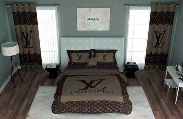 ست پرده و روتختی طرح لویی ویتون Louis Vuitton 42