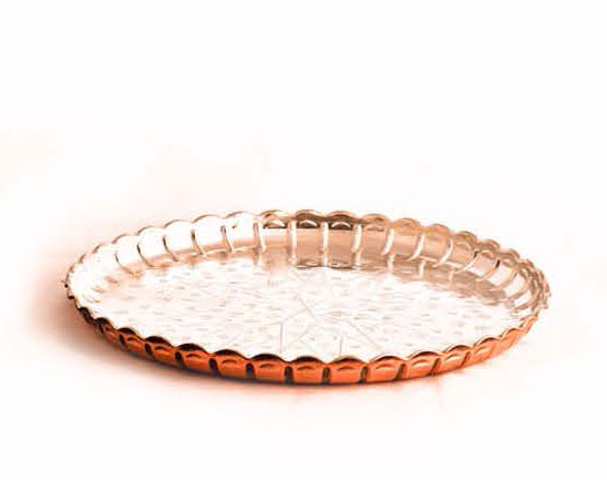 سینی سنتی یزدی بدون دسته پایه یکروسفید مدل ۳۱۱۳