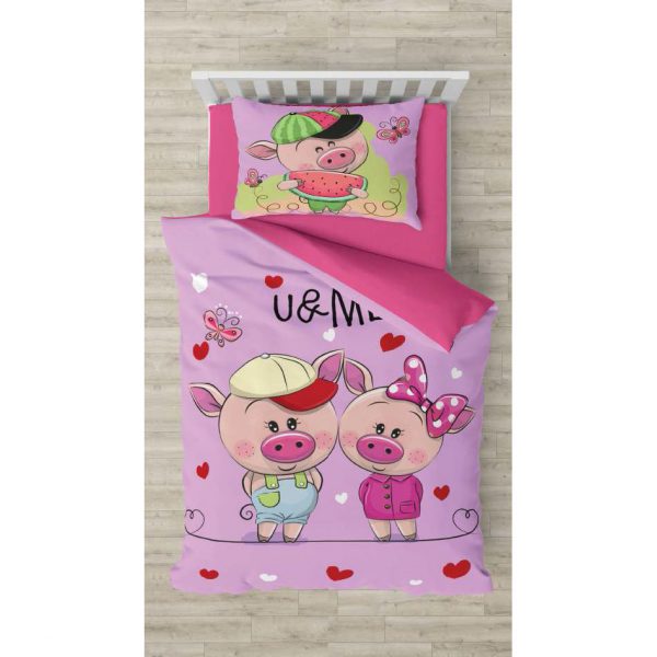 روتختی و ملحفه (یک نفره) طرح خوک کد 1111