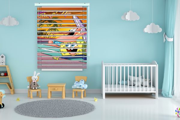 پرده زبرا طرح کارتون باب اسفنجی کد Z1119